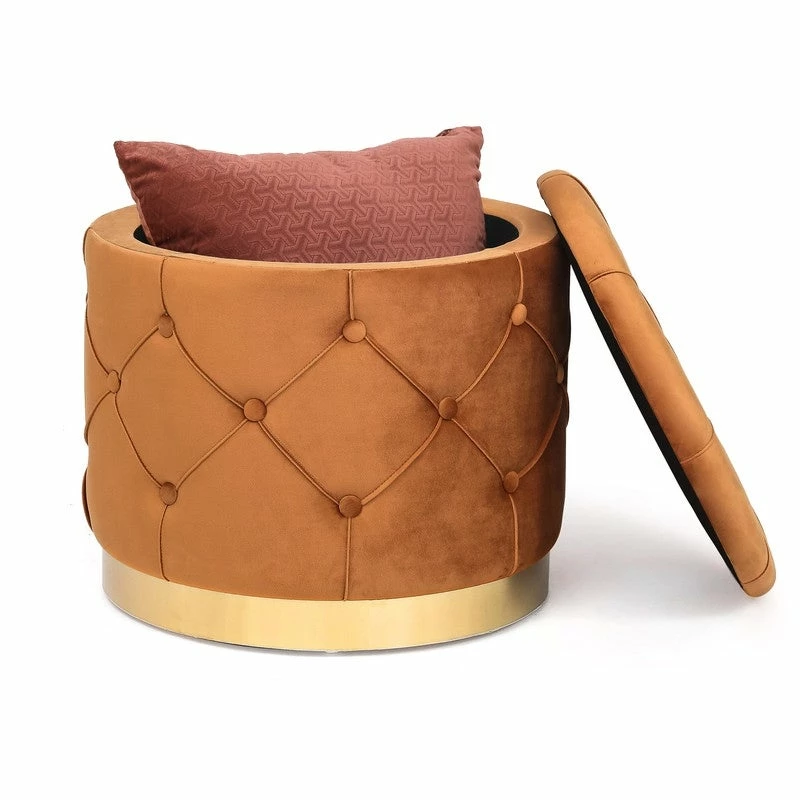 Best Pirce ๐ Adeco Round Velvet Multi-Function Vanity Footstool Storage Ottoman Orange ๐ฏ 11 Best Pirce ๐ Adeco Round Velvet Multi-Function Vanity Footstool Storage Ottoman Orange ๐ฏ - Image 9