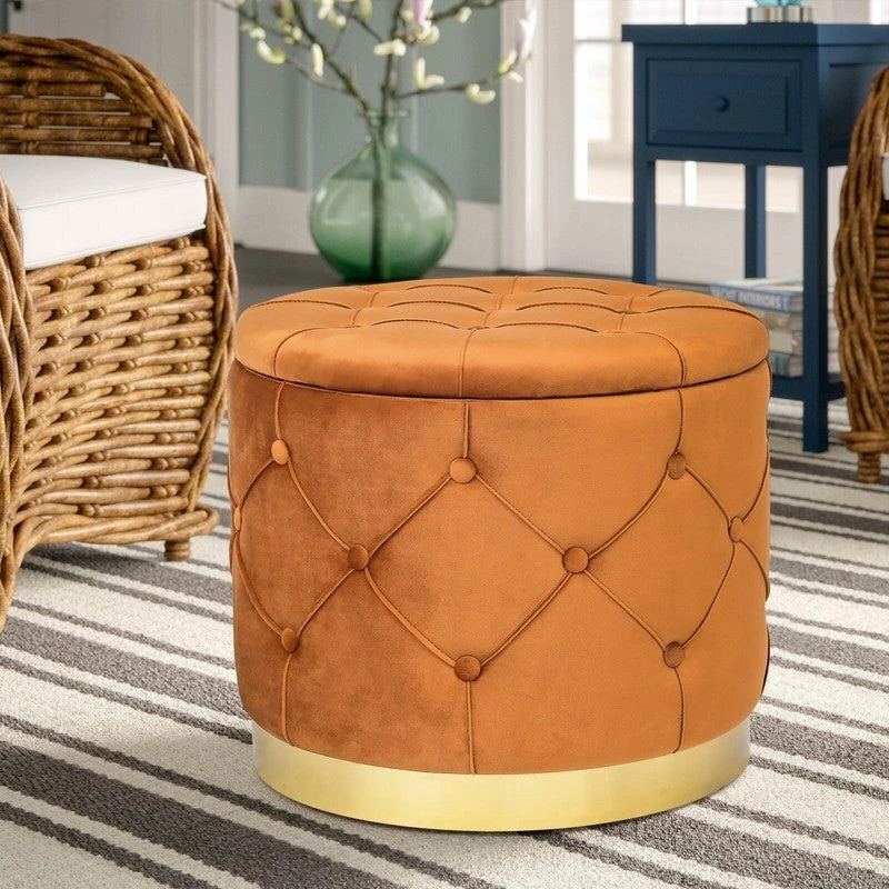 Best Pirce ๐ Adeco Round Velvet Multi-Function Vanity Footstool Storage Ottoman Orange ๐ฏ 3 Best Pirce ๐ Adeco Round Velvet Multi-Function Vanity Footstool Storage Ottoman Orange ๐ฏ