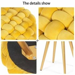 Best reviews of 😉 Adeco Round Velvet Ottoman Foot Rest Stool Blue ✔️ -Adeco Shop Adeco Round Velvet Ottoman Foot Rest Stool Vanity Stool 3