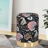 Coupon 🎉 Adeco Round Velvet Ottoman Foot Stool With Gold Trim Soft Compact 🎁 -Adeco Shop Adeco Round Velvet Ottoman Foot Stool with Gold Trim Soft Compact