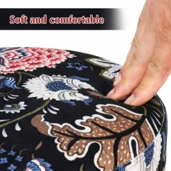 Coupon 🎉 Adeco Round Velvet Ottoman Foot Stool With Gold Trim Soft Compact 🎁 -Adeco Shop Adeco Round Velvet Ottoman Foot Stool with Gold Trim Soft Compact 6