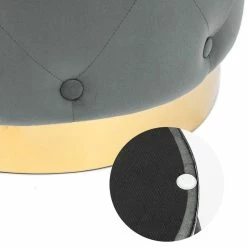 Budget 😉 Adeco Round Velvet Ottoman Vanity Footrest Stool Gold Plating Base Green 🛒 -Adeco Shop Adeco Round Velvet Ottoman Vanity Footrest Stool Gold Plating Base 8