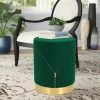 Brand new ✔️ Adeco Round Velvet Ottoman, Upholstered Vanity Stools Lattice Zipper Dark Grey 🌟 -Adeco Shop Adeco Round Velvet Ottoman2C Upholstered Vanity Stools Lattice Zipper