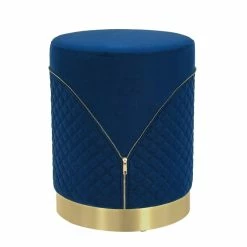 Brand new ✔️ Adeco Round Velvet Ottoman, Upholstered Vanity Stools Lattice Zipper Dark Grey 🌟 -Adeco Shop Adeco Round Velvet Ottoman2C Upholstered Vanity Stools Lattice Zipper 12