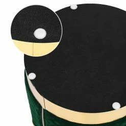 Brand new ✔️ Adeco Round Velvet Ottoman, Upholstered Vanity Stools Lattice Zipper Dark Grey 🌟 -Adeco Shop Adeco Round Velvet Ottoman2C Upholstered Vanity Stools Lattice Zipper 4