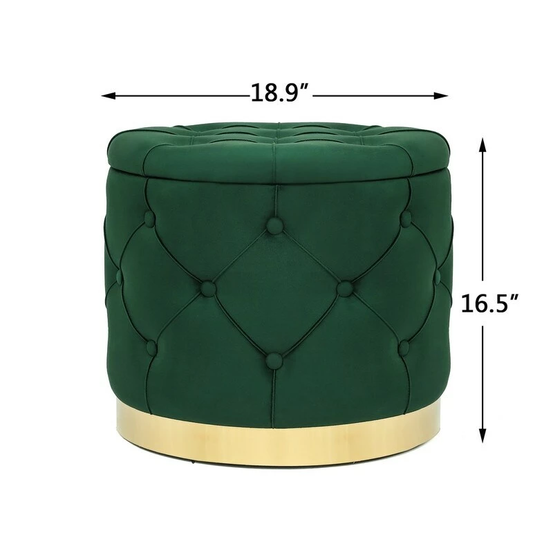 Best Sale 💯 Adeco Round Velvet Storage Ottoman Multi-Function Vanity Footstool Pink ❤️ 13 Best Sale 💯 Adeco Round Velvet Storage Ottoman Multi-Function Vanity Footstool Pink ❤️ - Image 11