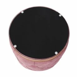 Best Sale 💯 Adeco Round Velvet Storage Ottoman Multi-Function Vanity Footstool Pink ❤️ 21 Best Sale 💯 Adeco Round Velvet Storage Ottoman Multi-Function Vanity Footstool Pink ❤️ -Adeco Shop Adeco Round Velvet Storage Ottoman Multi Function Vanity Footstool 4