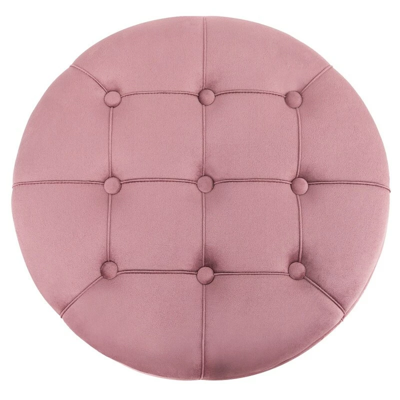 Best Sale 💯 Adeco Round Velvet Storage Ottoman Multi-Function Vanity Footstool Pink ❤️ 9 Best Sale 💯 Adeco Round Velvet Storage Ottoman Multi-Function Vanity Footstool Pink ❤️ - Image 7