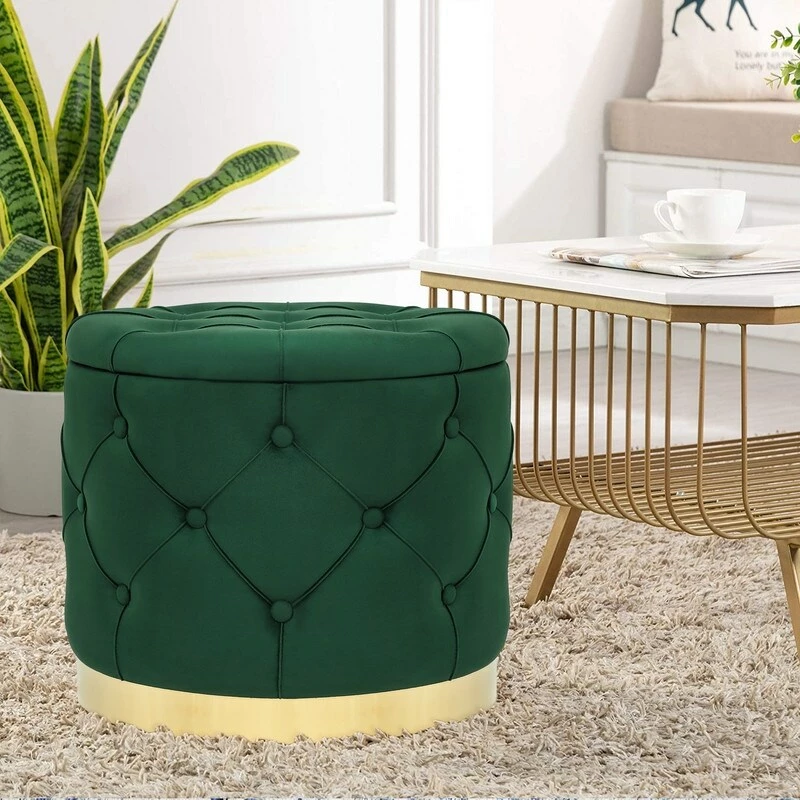 Best Sale 💯 Adeco Round Velvet Storage Ottoman Multi-Function Vanity Footstool Pink ❤️ 12 Best Sale 💯 Adeco Round Velvet Storage Ottoman Multi-Function Vanity Footstool Pink ❤️ - Image 10