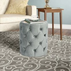 Coupon 🛒 Adeco Round Velvet Storage Ottoman Removable Wooden Lid Coffee Table Blue 🥰 27 Coupon 🛒 Adeco Round Velvet Storage Ottoman Removable Wooden Lid Coffee Table Blue 🥰 -Adeco Shop Adeco Round Velvet Storage Ottoman Removable Wooden Lid Coffee Table 10