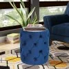 Coupon 🛒 Adeco Round Velvet Storage Ottoman Removable Wooden Lid Coffee Table Blue 🥰 -Adeco Shop Adeco Round Velvet Storage Ottoman Removable Wooden Lid Coffee Table