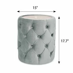 Coupon 🛒 Adeco Round Velvet Storage Ottoman Removable Wooden Lid Coffee Table Blue 🥰 29 Coupon 🛒 Adeco Round Velvet Storage Ottoman Removable Wooden Lid Coffee Table Blue 🥰 -Adeco Shop Adeco Round Velvet Storage Ottoman Removable Wooden Lid Coffee Table 12