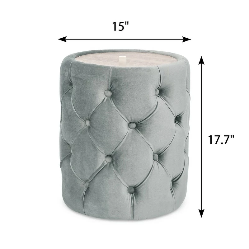 Coupon 🛒 Adeco Round Velvet Storage Ottoman Removable Wooden Lid Coffee Table Blue 🥰 15 Coupon 🛒 Adeco Round Velvet Storage Ottoman Removable Wooden Lid Coffee Table Blue 🥰 - Image 13