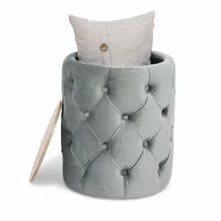 Coupon 🛒 Adeco Round Velvet Storage Ottoman Removable Wooden Lid Coffee Table Blue 🥰 30 Coupon 🛒 Adeco Round Velvet Storage Ottoman Removable Wooden Lid Coffee Table Blue 🥰 -Adeco Shop Adeco Round Velvet Storage Ottoman Removable Wooden Lid Coffee Table 13
