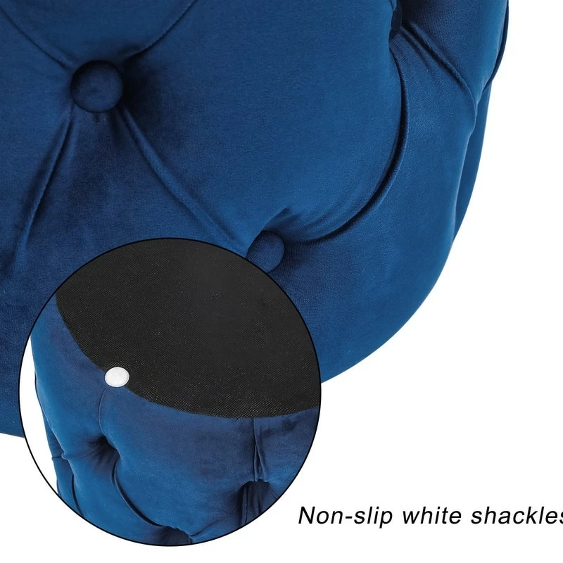 Coupon 🛒 Adeco Round Velvet Storage Ottoman Removable Wooden Lid Coffee Table Blue 🥰 10 Coupon 🛒 Adeco Round Velvet Storage Ottoman Removable Wooden Lid Coffee Table Blue 🥰 - Image 8