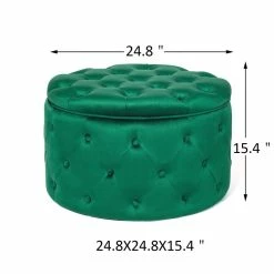 Flash Sale ๐ Adeco Round Velvet Storage Ottoman, Button Tufted Footrest Footstool Green ๐ฅฐ 20 Flash Sale ๐ Adeco Round Velvet Storage Ottoman, Button Tufted Footrest Footstool Green ๐ฅฐ -Adeco Shop Adeco Round Velvet Storage Ottoman2C Button Tufted Footrest Footstool 3