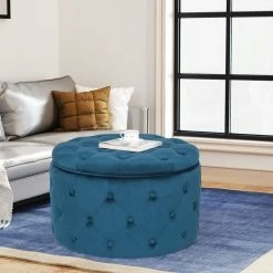 Flash Sale ๐ Adeco Round Velvet Storage Ottoman, Button Tufted Footrest Footstool Green ๐ฅฐ 26 Flash Sale ๐ Adeco Round Velvet Storage Ottoman, Button Tufted Footrest Footstool Green ๐ฅฐ -Adeco Shop Adeco Round Velvet Storage Ottoman2C Button Tufted Footrest Footstool 9