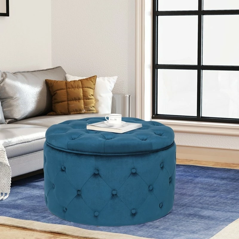 Flash Sale ๐ Adeco Round Velvet Storage Ottoman, Button Tufted Footrest Footstool Green ๐ฅฐ 12 Flash Sale ๐ Adeco Round Velvet Storage Ottoman, Button Tufted Footrest Footstool Green ๐ฅฐ - Image 10