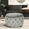 Outlet ⭐ Adeco Round Velvet Storage Ottoman, Button Tufted Footrest Stool Purple ⭐ -Adeco Shop Adeco Round Velvet Storage Ottoman2C Button Tufted Footrest Stool 10