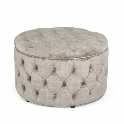 Top 10 🧨 Adeco Round Velvet Storage Ottoman, Button Tufted Footrest Stool 🤩 -Adeco Shop Adeco Round Velvet Storage Ottoman2C Button Tufted Footrest Stool 3