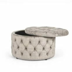 Top 10 🧨 Adeco Round Velvet Storage Ottoman, Button Tufted Footrest Stool 🤩 -Adeco Shop Adeco Round Velvet Storage Ottoman2C Button Tufted Footrest Stool 4