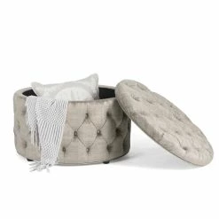 Top 10 🧨 Adeco Round Velvet Storage Ottoman, Button Tufted Footrest Stool 🤩 -Adeco Shop Adeco Round Velvet Storage Ottoman2C Button Tufted Footrest Stool 5