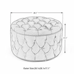 Top 10 🧨 Adeco Round Velvet Storage Ottoman, Button Tufted Footrest Stool 🤩 -Adeco Shop Adeco Round Velvet Storage Ottoman2C Button Tufted Footrest Stool 9