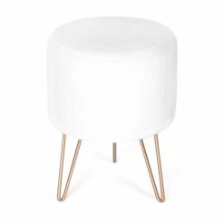 Top 10 🥰 Adeco Round Velvet Vanity Footrest Ottoman Gold Metal Legs Footstool 🔥 -Adeco Shop Adeco Round Velvet Vanity Footrest Ottoman Gold Metal Legs Footstool 4