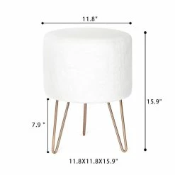 Top 10 🥰 Adeco Round Velvet Vanity Footrest Ottoman Gold Metal Legs Footstool 🔥 -Adeco Shop Adeco Round Velvet Vanity Footrest Ottoman Gold Metal Legs Footstool 5