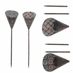 Best deal 👏 Adeco Set Of 2 Metal Stakes With Solar Lights 😉 -Adeco Shop Adeco Set of 2 Metal Stakes with Solar Lights 2