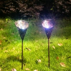 Best deal π Adeco Set Of 2 Metal Stakes With Solar Lights π
