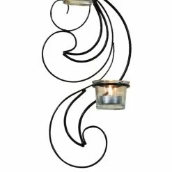 Best Sale 😉 Adeco Set Of 2 Metal Wall Sconces With Glass Candle Holder - 5.9" X 3" X 24.4" 🛒 -Adeco Shop Adeco Set of 2 Metal Wall Sconces with Glass Candle Holder 5