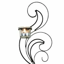 Best Sale 😉 Adeco Set Of 2 Metal Wall Sconces With Glass Candle Holder - 5.9" X 3" X 24.4" 🛒 -Adeco Shop Adeco Set of 2 Metal Wall Sconces with Glass Candle Holder 6