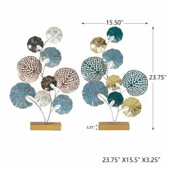 Best deal ⭐ Adeco Set Of 2 Modern Metal Leaves Statues 😉 -Adeco Shop Adeco Set of 2 Modern Metal Leaves Statues 3