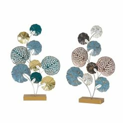 Best deal ⭐ Adeco Set Of 2 Modern Metal Leaves Statues 😉 -Adeco Shop Adeco Set of 2 Modern Metal Leaves Statues 4