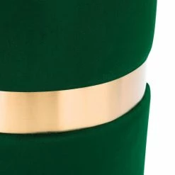 Coupon ✨ Adeco Set Of 2 Velvet Storage Ottoman Round Foot Stool Metal Band Yellow 🌟 -Adeco Shop Adeco Set of 2 Velvet Storage Ottoman Round Foot Stool Metal Band 13