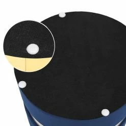 Coupon ✨ Adeco Set Of 2 Velvet Storage Ottoman Round Foot Stool Metal Band Yellow 🌟 -Adeco Shop Adeco Set of 2 Velvet Storage Ottoman Round Foot Stool Metal Band 6