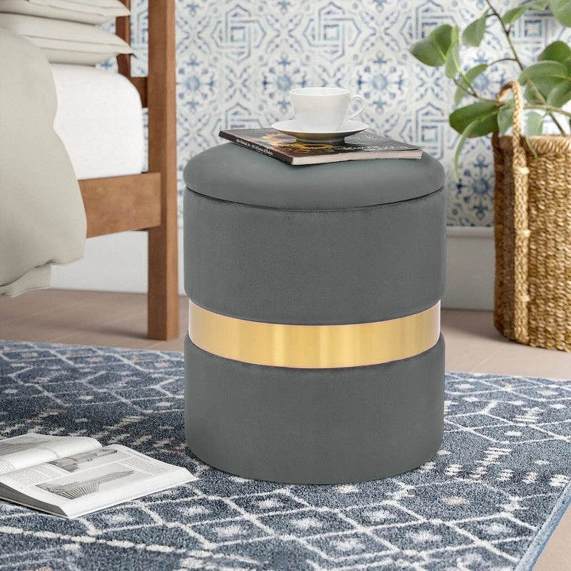 Coupon โ Adeco Set Of 2 Velvet Storage Round Ottoman Foot Stool Metal Band Grey ๐ 13 Coupon โ Adeco Set Of 2 Velvet Storage Round Ottoman Foot Stool Metal Band Grey ๐ - Image 11