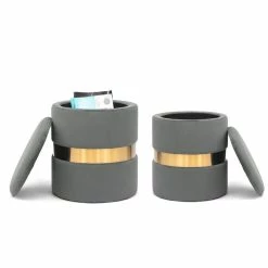 Coupon โ Adeco Set Of 2 Velvet Storage Round Ottoman Foot Stool Metal Band Grey ๐ 31 Coupon โ Adeco Set Of 2 Velvet Storage Round Ottoman Foot Stool Metal Band Grey ๐ -Adeco Shop Adeco Set of 2 Velvet Storage Round Ottoman Foot Stool Metal Band 14