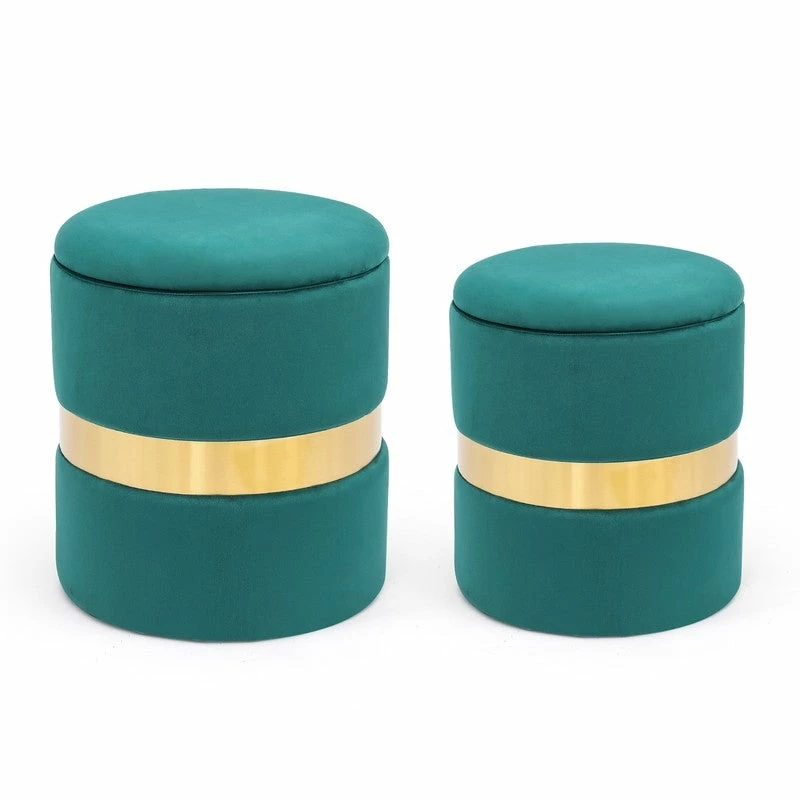 Coupon โ Adeco Set Of 2 Velvet Storage Round Ottoman Foot Stool Metal Band Grey ๐ 8 Coupon โ Adeco Set Of 2 Velvet Storage Round Ottoman Foot Stool Metal Band Grey ๐ - Image 6