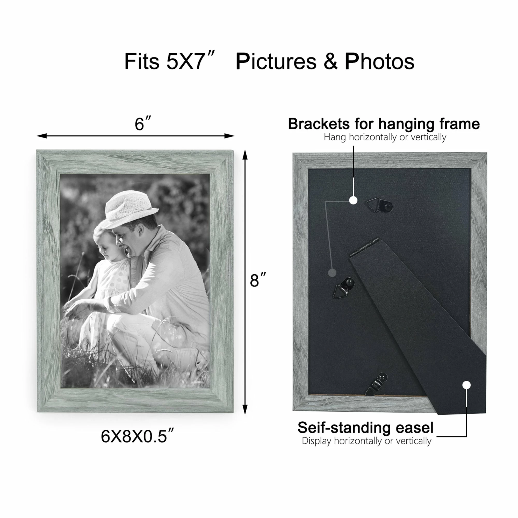 New 🥰 Adeco Set Of 6 Wood Photo Frame White-set Of 6 ✔️ 11 New 🥰 Adeco Set Of 6 Wood Photo Frame White-set Of 6 ✔️ - Image 9