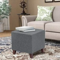 Buy 🎁 Adeco Simple British Style Cube Ottoman Footstool 👏 -Adeco Shop Adeco Simple British Style Cube Ottoman Footstool 2