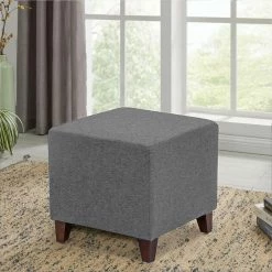 Buy 🎁 Adeco Simple British Style Cube Ottoman Footstool 👏 -Adeco Shop Adeco Simple British Style Cube Ottoman Footstool 3