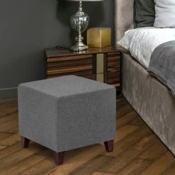 Buy 🎁 Adeco Simple British Style Cube Ottoman Footstool 👏 -Adeco Shop Adeco Simple British Style Cube Ottoman Footstool 5