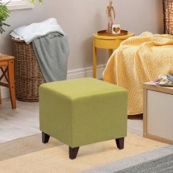 Best reviews of 💯 Adeco Simple British Style Cube Ottoman Footstool, 16x16x16, Fresh Lemon 🎉 -Adeco Shop Adeco Simple British Style Cube Ottoman Footstool2C 16x16x162C Fresh Lemon 2