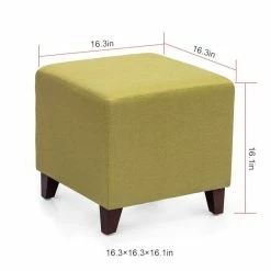 Best reviews of 💯 Adeco Simple British Style Cube Ottoman Footstool, 16x16x16, Fresh Lemon 🎉 -Adeco Shop Adeco Simple British Style Cube Ottoman Footstool2C 16x16x162C Fresh Lemon 4