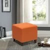 Best Pirce 👏 Adeco Simple British Style Passionate Orange Cube Ottoman Footstool 🎁 -Adeco Shop Adeco Simple British Style Passionate Orange Cube Ottoman Footstool