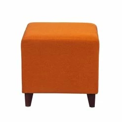 Best Pirce 👏 Adeco Simple British Style Passionate Orange Cube Ottoman Footstool 🎁 -Adeco Shop Adeco Simple British Style Passionate Orange Cube Ottoman Footstool 4