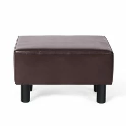 Best Sale 🎁 Adeco Small Footstool Ottoman Faux Leather Foot Rest Stool ✨ -Adeco Shop Adeco Small Footstool Ottoman Faux Leather Footrest Modern Rectangular 3