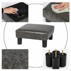 Best Sale 👍 Adeco Small Footstool PU Leather Ottoman Square Footrest Stool Modern ✨ -Adeco Shop Adeco Small Footstool PU Leather Ottoman Square Footrest Stool Modern 10